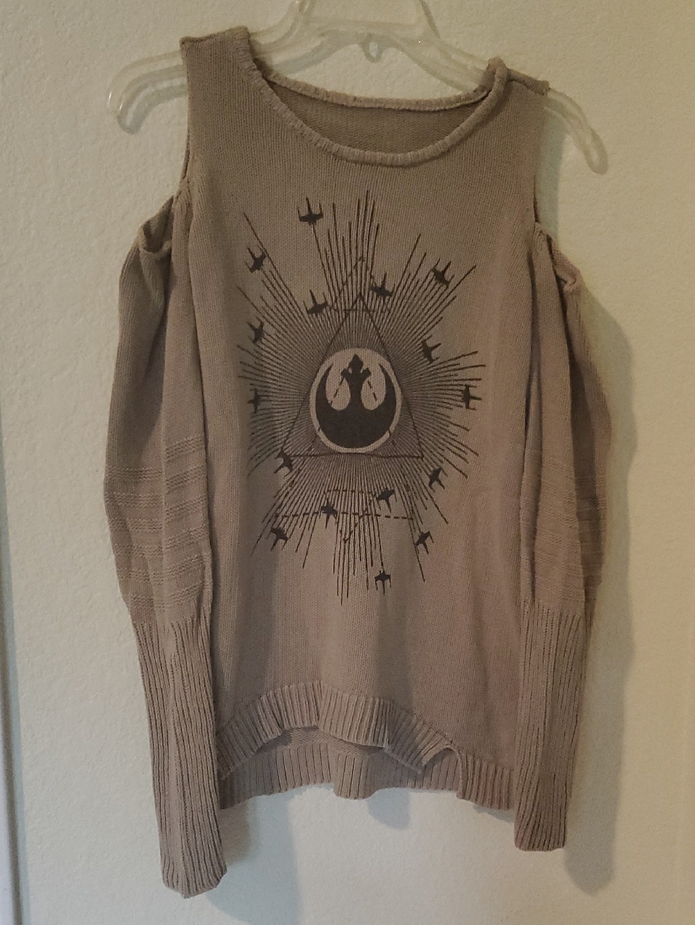 Bioworld Sample For BoxLunch Star Wars Cold Shoulder Rebel Alliance Knit Sweater